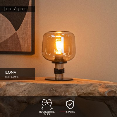Lucide ILONA - Tischlampe - Ø 18 cm - 1xE27 - Amber